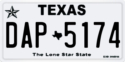 TX license plate DAP5174