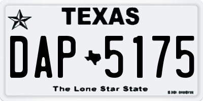 TX license plate DAP5175