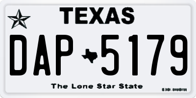 TX license plate DAP5179