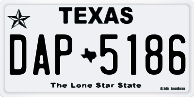 TX license plate DAP5186