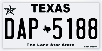 TX license plate DAP5188