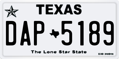TX license plate DAP5189