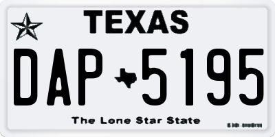 TX license plate DAP5195