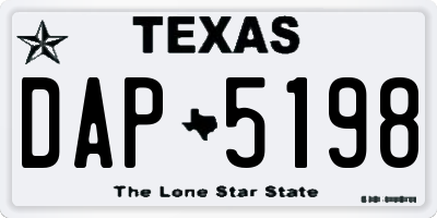 TX license plate DAP5198