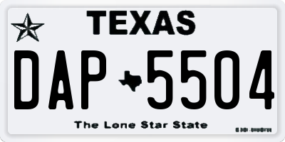 TX license plate DAP5504