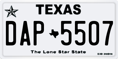 TX license plate DAP5507