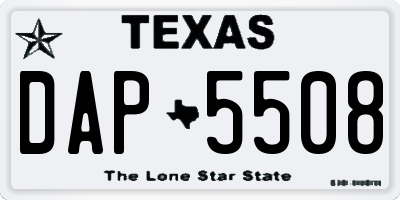 TX license plate DAP5508