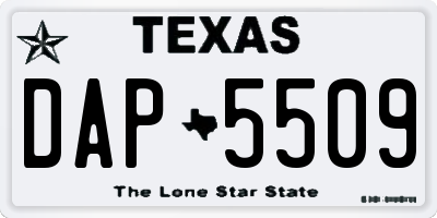 TX license plate DAP5509