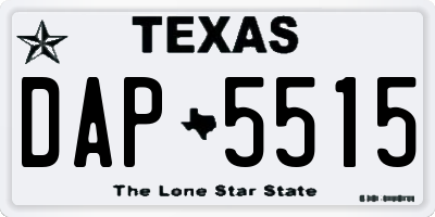 TX license plate DAP5515