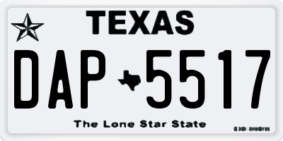 TX license plate DAP5517