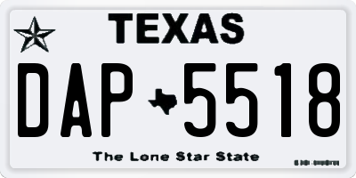 TX license plate DAP5518