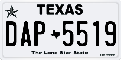TX license plate DAP5519