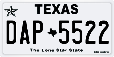 TX license plate DAP5522