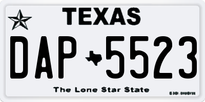 TX license plate DAP5523