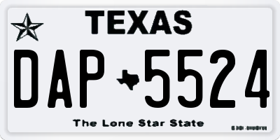 TX license plate DAP5524