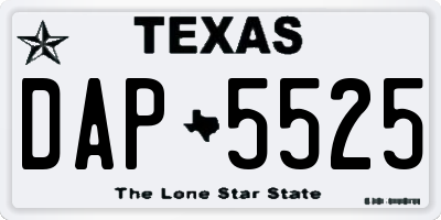 TX license plate DAP5525