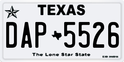 TX license plate DAP5526