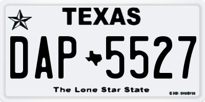 TX license plate DAP5527