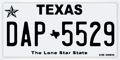 TX license plate DAP5529