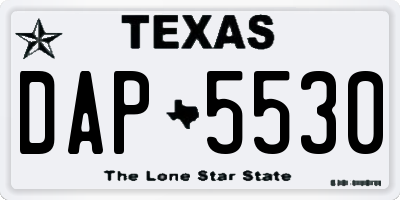 TX license plate DAP5530