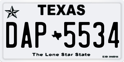 TX license plate DAP5534