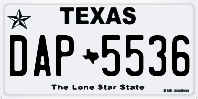 TX license plate DAP5536
