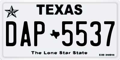 TX license plate DAP5537