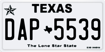 TX license plate DAP5539