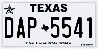 TX license plate DAP5541