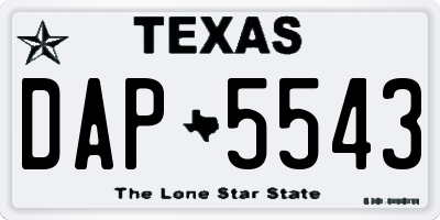 TX license plate DAP5543