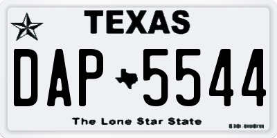TX license plate DAP5544