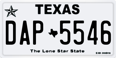 TX license plate DAP5546