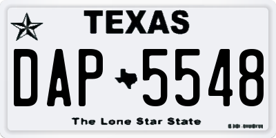 TX license plate DAP5548