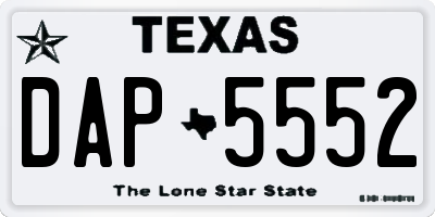 TX license plate DAP5552