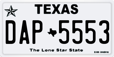 TX license plate DAP5553