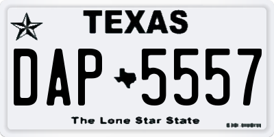 TX license plate DAP5557