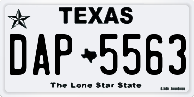 TX license plate DAP5563