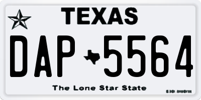 TX license plate DAP5564