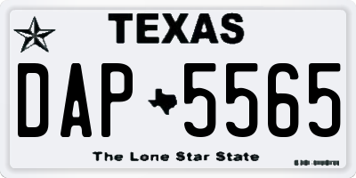 TX license plate DAP5565