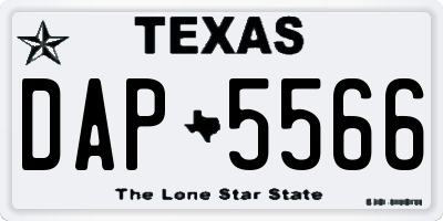 TX license plate DAP5566