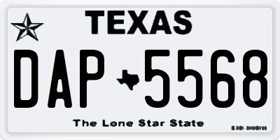 TX license plate DAP5568