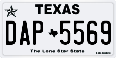 TX license plate DAP5569