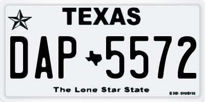 TX license plate DAP5572