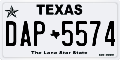 TX license plate DAP5574