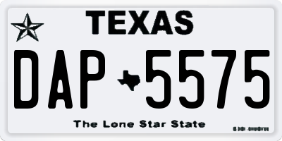 TX license plate DAP5575