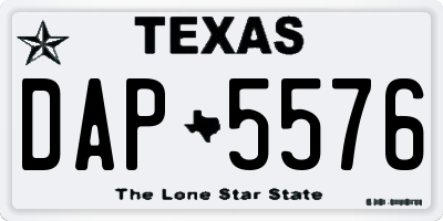 TX license plate DAP5576