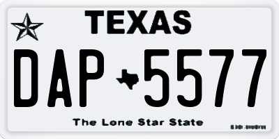 TX license plate DAP5577