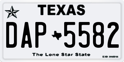 TX license plate DAP5582