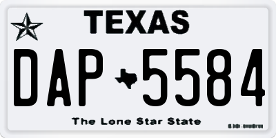 TX license plate DAP5584