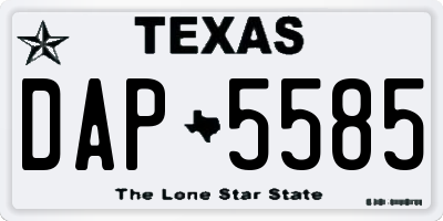 TX license plate DAP5585
